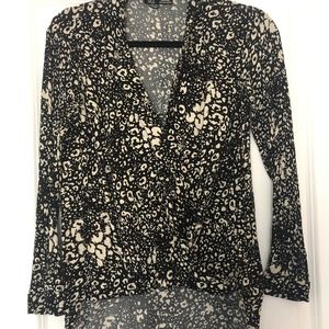 Zara Animal Print High Low Blouse
